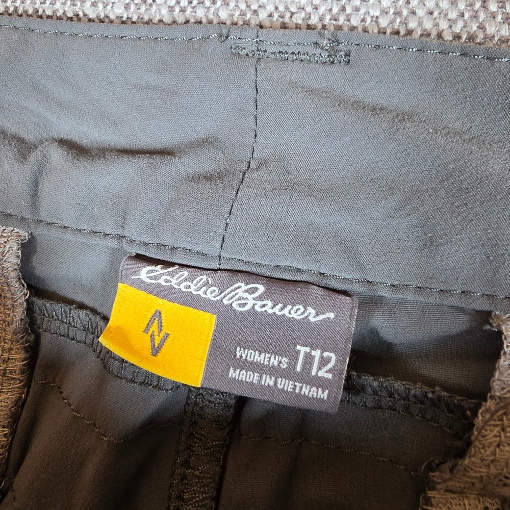 Eddie Bauer Travex Pants Womens 12 35/34 Grey Roll Up Nylon Stretch Hiking - Picture 2 of 10